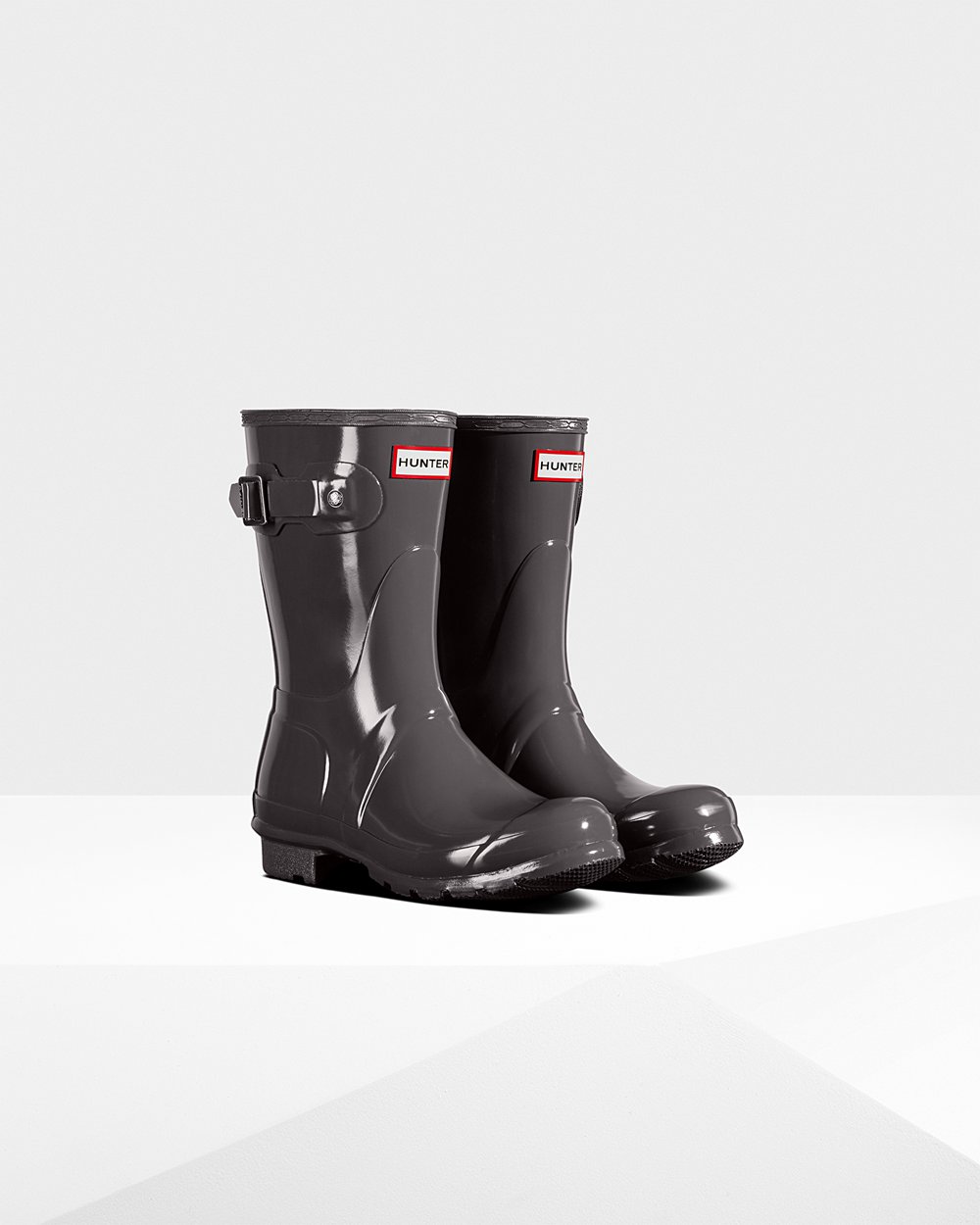 Women Hunter Original Gloss | Short Rain Boots Grey | NZ-45103-JNKA